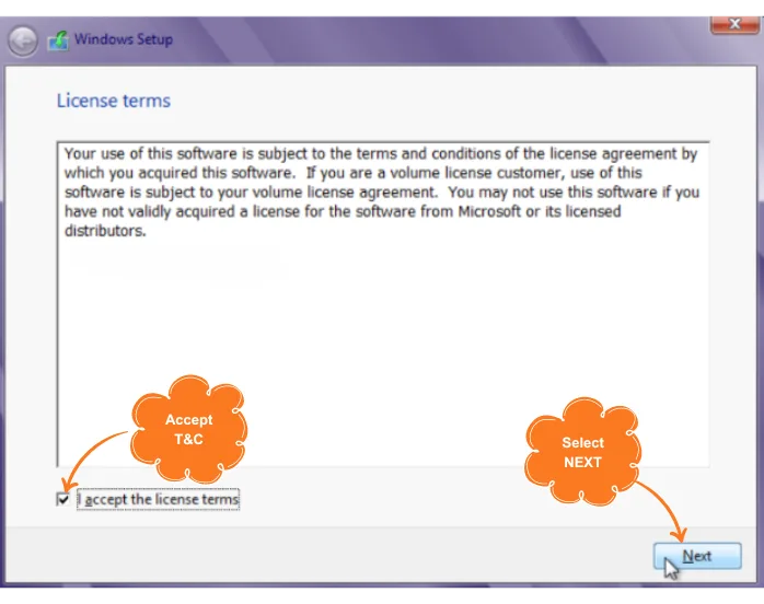 Terms and conditions of Windows