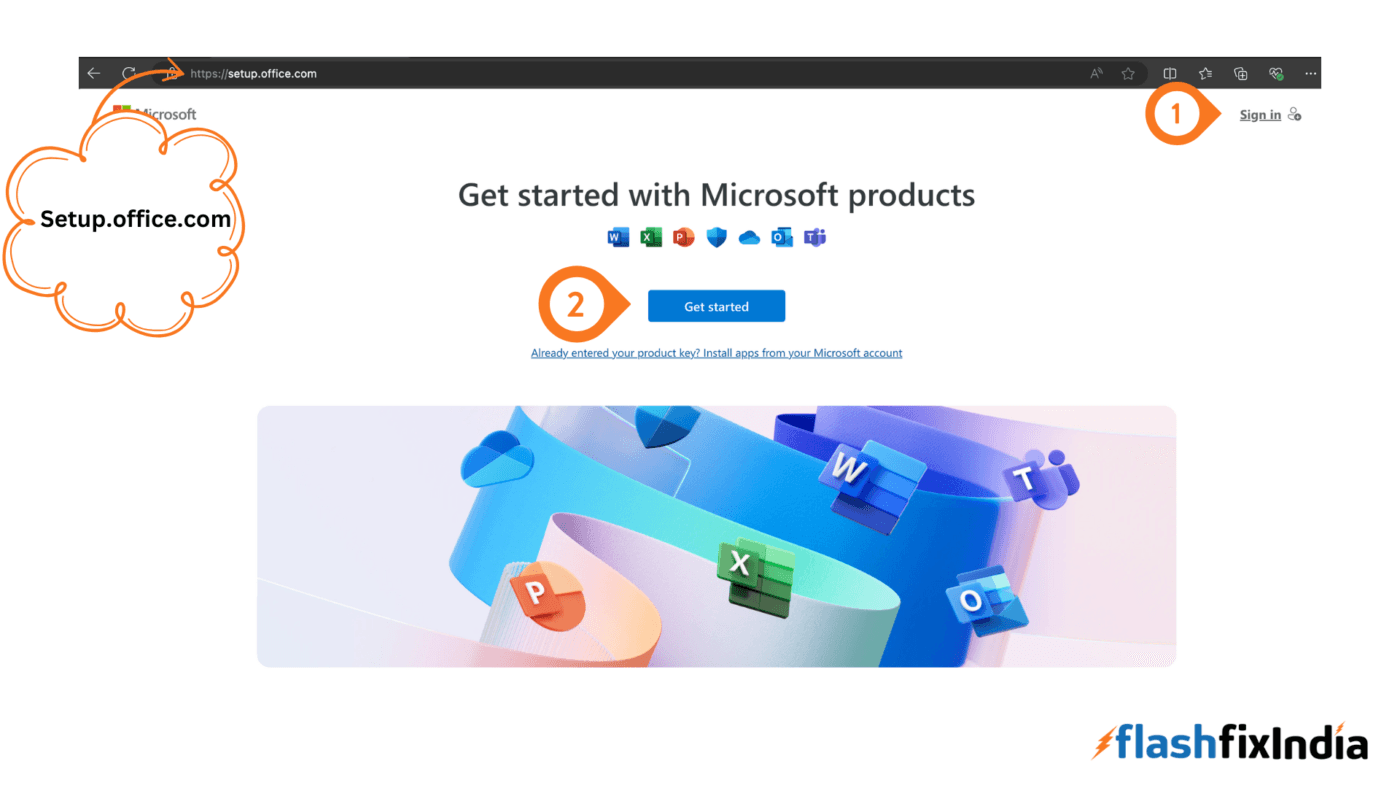 Sign in or Create a new account and Click Get Started