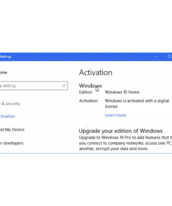Windows 10 Home Activated Screen